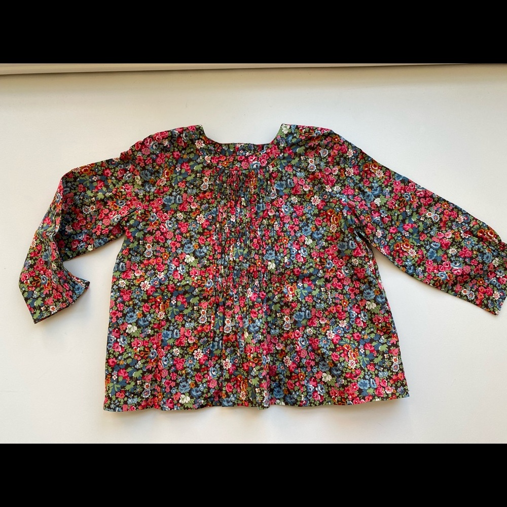 NWT BONPOINT Liberty Print Girls Top Blouse 18M